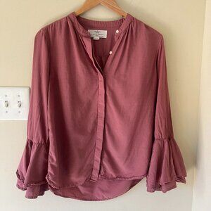 Birds of Paradis by Travota Victoria Bell Sleeves Blouse, Terracotta, Size XS